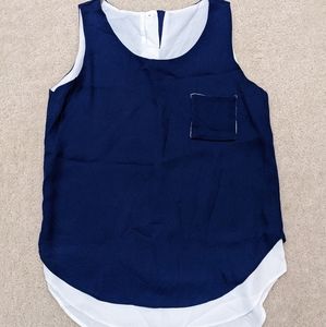 Flowy Navy and White Top